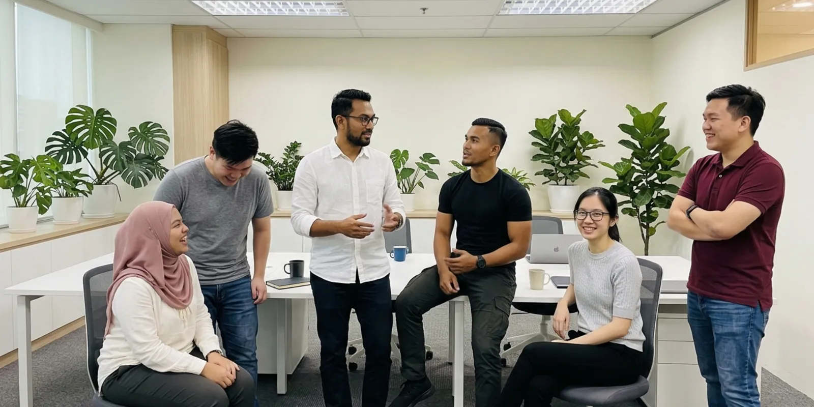 Digital marketing team together in the office
